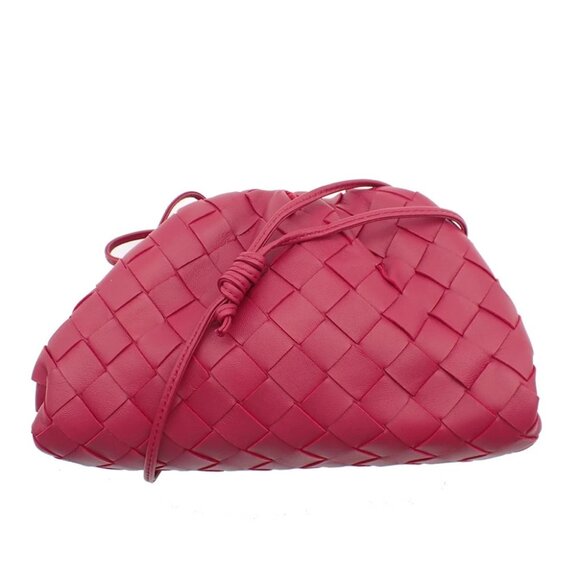 BOTTEGA VENETA Logo Intrecciato Mini Shoulder Bag Leather Pink Italy 93RF473 - Picture 6 of 14